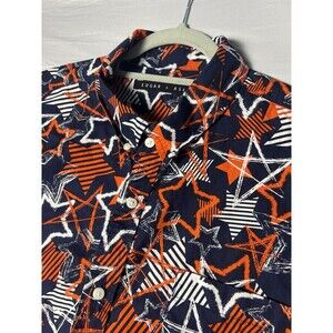 Edgar + Ash Shirt Mens XXL Stars Patriotic Button Up Short Sleeve USA July 4th